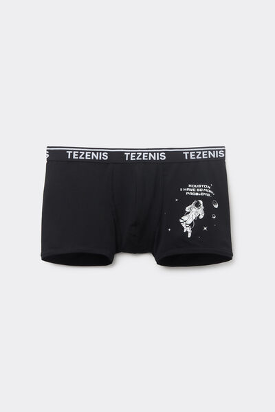 Tezenis Calzoncillo estampado hombre de algodón con bordes y logo Hombre Negro Tamaño L
