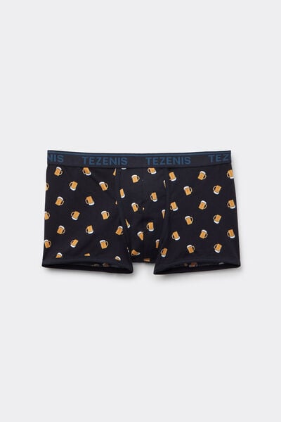 Tezenis Calzoncillo estampado hombre de algodón con bordes y logo Hombre Azul Tamaño L