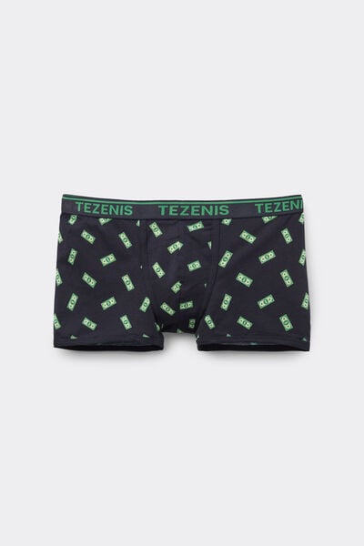 Tezenis Calzoncillo estampado hombre de algodón con bordes y logo Hombre Azul Tamaño L