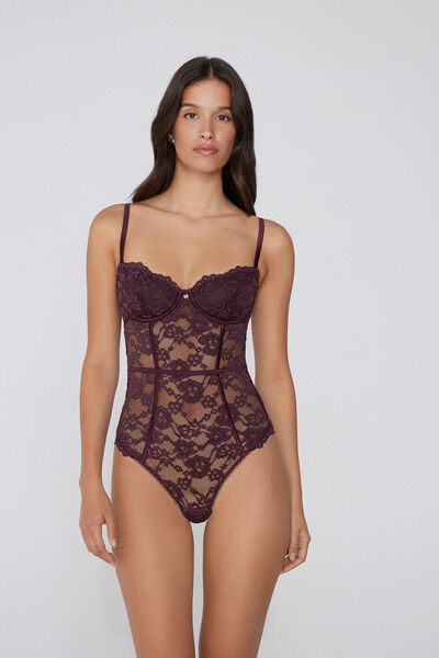 Tezenis Body Balconette Lovely Charm Mujer Violeta Tamaño 2B