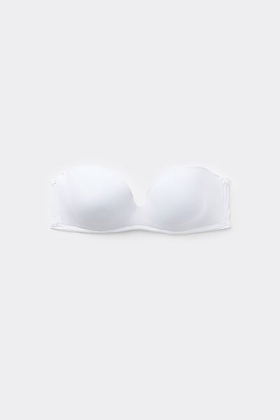 Tezenis Sujetador bandeau acolchado de microfibra reciclada de New York Mujer Blanco Tamaño 4C