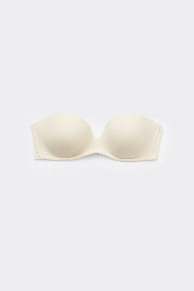 Tezenis Sujetador bandeau acolchado de microfibra reciclada de New York Mujer Blanco (avorio) Tamaño 2B
