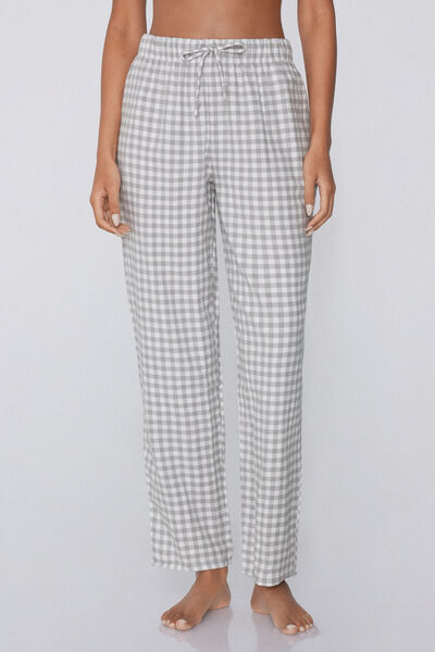 Tezenis Pantalones Largos de Franela con Estampado Mujer Gris Tamaño S