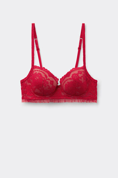 Tezenis Sujetador Balconette con Relleno Ligero Wien Romantic Fantasy Mujer Rojo Tamaño 2B
