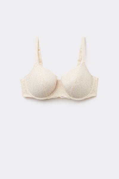 Tezenis Sujetador balconette con encaje reciclado Prague Mujer Blanco (avorio) Tamaño 4D