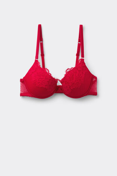Tezenis Sujetador Push-up Athens Delicate Net Mujer Rojo Tamaño 4B