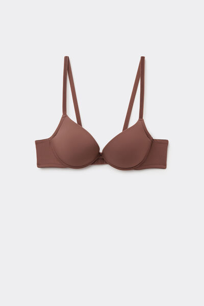Tezenis Sujetador Super Push-Up de Microfibra Reciclada Los Angeles Mujer Marrón Tamaño 3A
