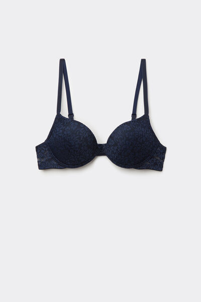 Tezenis Sujetador Super Push-up Encaje Reciclado Los Angeles Mujer Azul Tamaño 1B
