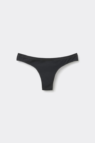 Tezenis Brasileña en Algodón Orgánico Color Sólido Mujer Negro Tamaño XL