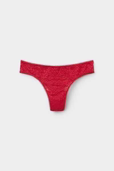 Tezenis Braguita Brasileña de Encaje Reciclado Mujer Rojo Tamaño L