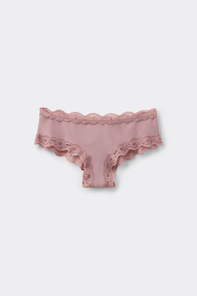 Tezenis Culotte Brasileño Microfibra Reciclada y Encaje Mujer Rosa Tamaño L