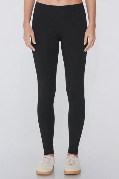 Tezenis Leggings Básicos de Algodón Mujer Negro Tamaño XS