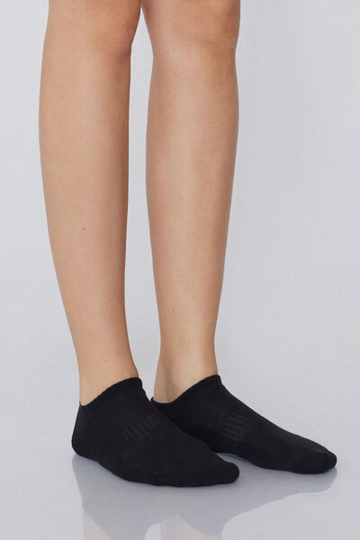 Tezenis 3 Pares de Calcetines Cortos Deportivos de Algodón Mujer Negro Tamaño TU