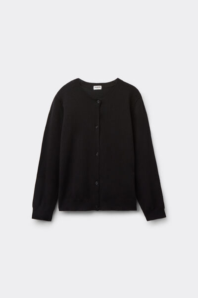 Tezenis Cárdigan Cuello Redondo Botones Niña Chica Negro Tamaño 10-11