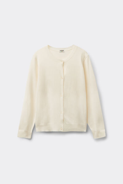 Tezenis Cárdigan Cuello Redondo Botones Niña Chica Blanco Tamaño 10-11