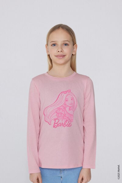Tezenis Camiseta Manga Larga Algodón con Estampado Barbie para Niña Chica Rosa Tamaño 10-11