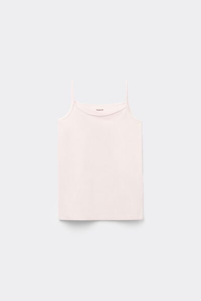 Tezenis Camiseta de Tirantes Finos con Escote Redondo de Algodón para Niña Chica Rosa Tamaño 2-3