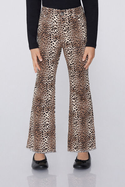 Tezenis Vaqueros Largos Flare con Cremallera y Botón Chica Animalier Tamaño 2-3