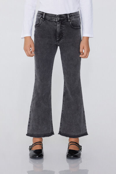 Tezenis Vaqueros Largos Flare con Cremallera y Botón Chica Negro Tamaño 4-5