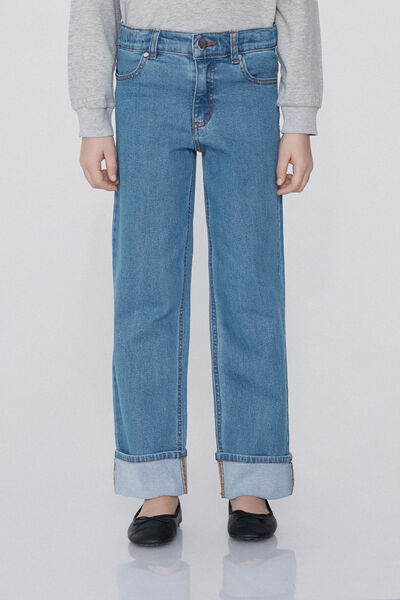Tezenis Vaqueros con Vuelta para Niña Chica Azul Tamaño 4-5