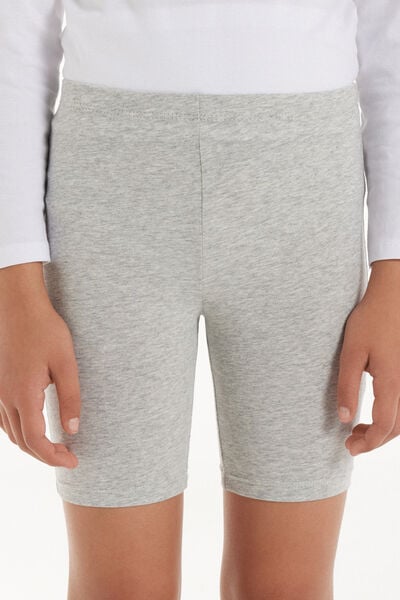 Tezenis Pantalón de Ciclista de Algodón de Color Liso para Niña Chica Gris Tamaño 10-11