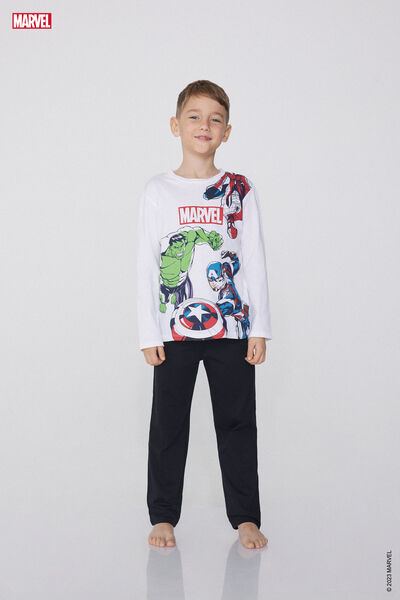 Tezenis Pijama Largo de Algodón con Estampado Avengers Niño Impreso Tamaño 2-3