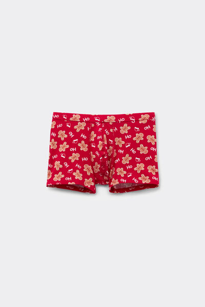 Tezenis Bóxer de Algodón con Estampado Navideño para Niño Niño Rojo Tamaño 4-5
