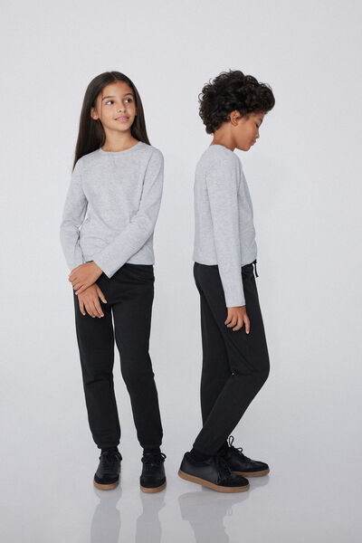 Tezenis Pantalón de Felpa de Niños Unisex Negro Tamaño 2-3