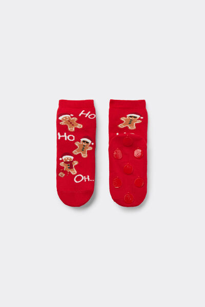Tezenis Calcetines Antideslizantes Cortos con Estampado Navideño Unisex para Niños Unisex Impreso Tamaño 34-36