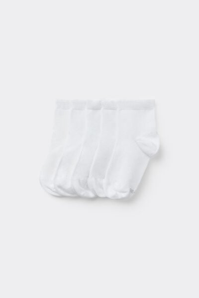 Tezenis Pack 5 calcetines cortos algodón unisex para niños Unisex Blanco Tamaño 31-33