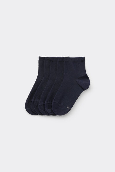 Tezenis Pack 5 calcetines cortos algodón unisex para niños Unisex Azul Tamaño 34-36