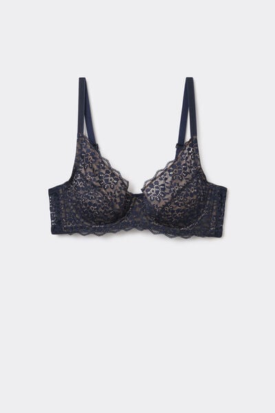 Tezenis Sujetador Balconette Sin Relleno Encaje Reciclado Paris Mujer Azul Tamaño 3B