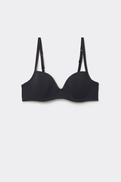 Tezenis Sujetador Balconette Wien de Microfibra Reciclada Mujer Negro Tamaño 2B