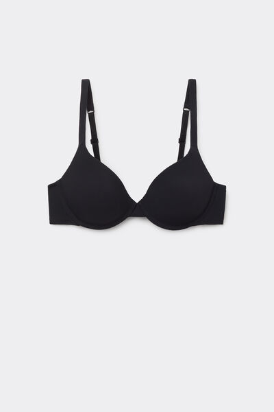 Tezenis Sujetador Push-Up de Microfibra Reciclada Athens Mujer Negro Tamaño 1B
