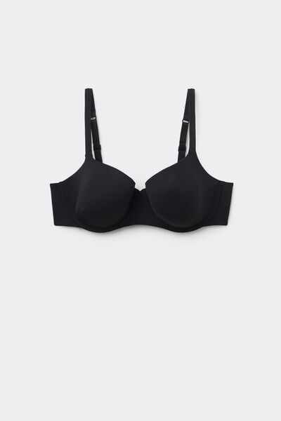 Tezenis Sujetador Balconette Microfibra Reciclada Cobertura Total Prague Mujer Negro Tamaño 4D