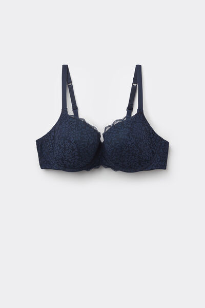 Tezenis Sujetador balconette con encaje reciclado Prague Mujer Azul Tamaño 4D