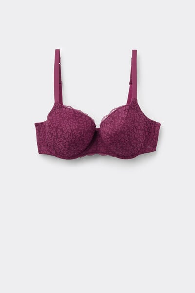 Tezenis Sujetador balconette con encaje reciclado Prague Mujer Rojo Tamaño 3B
