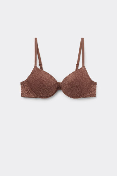 Tezenis Sujetador Super Push-up Encaje Reciclado Los Angeles Mujer Marrón Tamaño 3B
