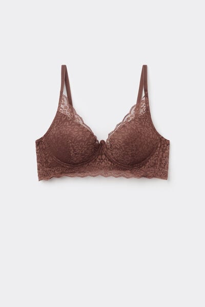 Tezenis Sujetador super Push-up de encaje reciclado Malibù Mujer Marrón Tamaño 3C