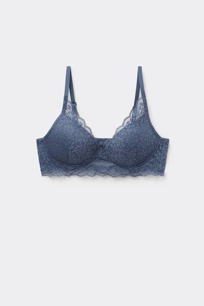 Tezenis Sujetador super Push-up de encaje reciclado Malibù Mujer Azul Tamaño 2C