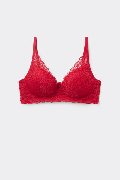 Tezenis Sujetador super Push-up de encaje reciclado Malibù Mujer Rojo Tamaño 2B