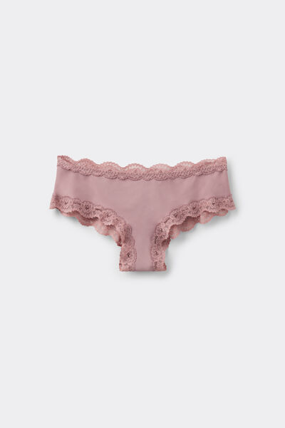 Tezenis Culotte Brasileño Microfibra Reciclada y Encaje Mujer Rosa Tamaño S
