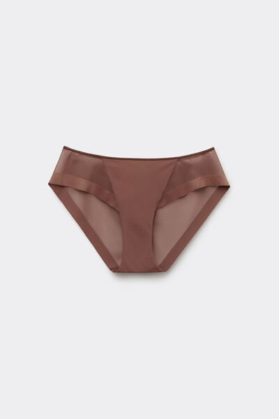 Tezenis Slip Essential Tulle Mujer Marrón Tamaño M