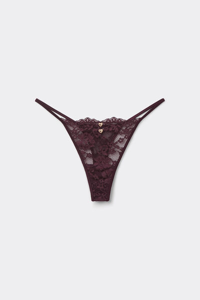 Tezenis Tanga con Tira Lateral Lovely Charm Mujer Violeta Tamaño L