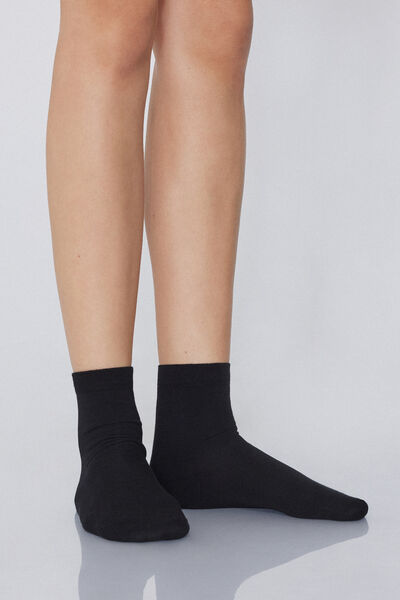 Tezenis 5 Pares de Calcetines Cortos de Algodón Mujer Negro Tamaño TU