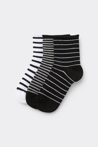 Tezenis 3 Pares Calcetines Cortos Algodón sin Borde Estampado Mujer Mujer Multicolor Tamaño TU