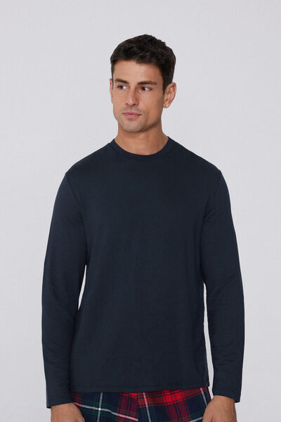 Tezenis Camiseta Manga Larga Viscosa Afelpada Hombre Azul Tamaño S