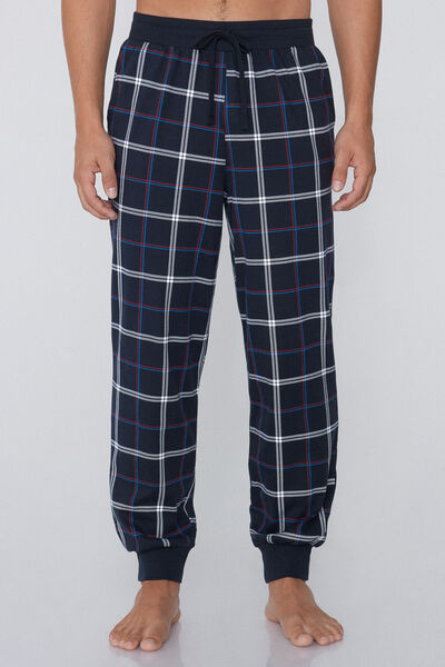 Tezenis Pantalón de Chándal de Algodón Grueso con Estampado y Bolsillos Hombre Azul Tamaño XXL