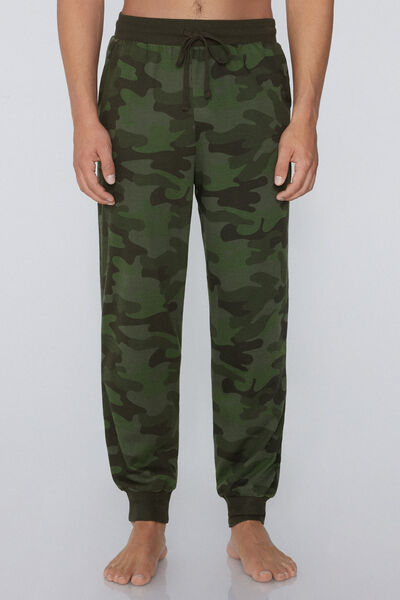 Tezenis Pantalón de Chándal de Algodón Grueso con Estampado y Bolsillos Hombre Negro Tamaño L