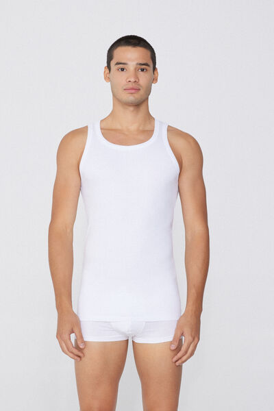Tezenis Camiseta de tirantes anchos de algodón hombre Hombre Blanco Tamaño XXL